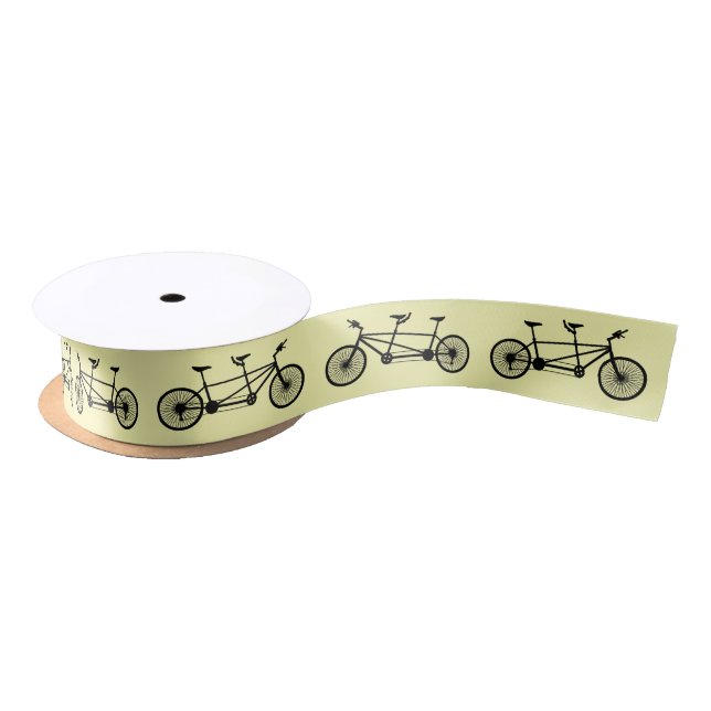 Tandem Bike Riders Birthday Cake Satin Ribbon (Spool)