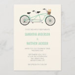 Tandem Bike Wedding Invitation - Mint Green<br><div class="desc">A modern wedding invitation featuring a tandem bike with a basket and flowers. Please ask about custom colours!</div>