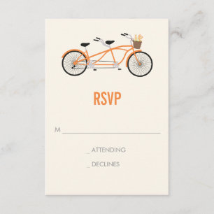 Tandem Bike Wedding RSVP - Orange