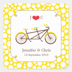 Tandem Bike (Yellow Dots) Favour Sticker