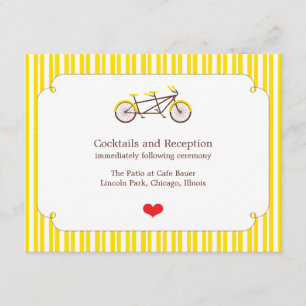 Tandem Bike (Yellow Stripes) Reception Card