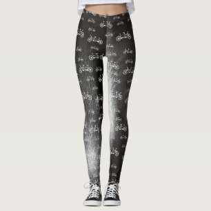 Tandem Bikes Pattern Fun Bicycle Patterned Leggings