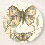 Tandem Butterflies Over Green Leaves Coaster<br><div class="desc">Like the Blue Angels,  these butterflies are flying in tandem. Watch them soar over green leaves,  spreading their colourful and majestic wings. If you love looking at butterflies you'll love this piece!</div>
