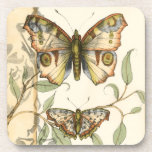 Tandem Butterflies Over Green Leaves Coaster<br><div class="desc">Like the Blue Angels,  these butterflies are flying in tandem. Watch them soar over green leaves,  spreading their colourful and majestic wings. If you love looking at butterflies you'll love this piece!</div>