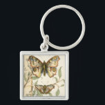 Tandem Butterflies Over Green Leaves Key Ring<br><div class="desc">Like the Blue Angels,  these butterflies are flying in tandem. Watch them soar over green leaves,  spreading their colourful and majestic wings. If you love looking at butterflies you'll love this piece!</div>