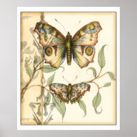 Tandem Butterflies Over Green Leaves