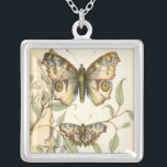 Tandem Butterflies Over Green Leaves Silver Plated Necklace<br><div class="desc">Like the Blue Angels,  these butterflies are flying in tandem. Watch them soar over green leaves,  spreading their colourful and majestic wings. If you love looking at butterflies you'll love this piece!</div>