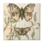 Tandem Butterflies Over Green Leaves Tile<br><div class="desc">Like the Blue Angels,  these butterflies are flying in tandem. Watch them soar over green leaves,  spreading their colourful and majestic wings. If you love looking at butterflies you'll love this piece!</div>