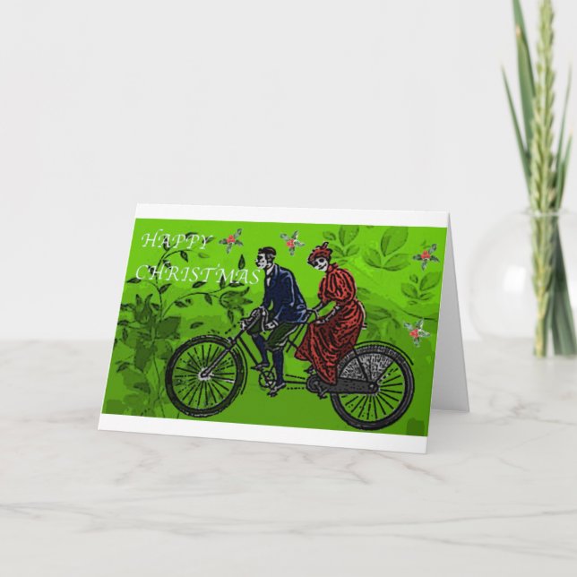 Tandem Christmas Greeting Holiday Card (Front)