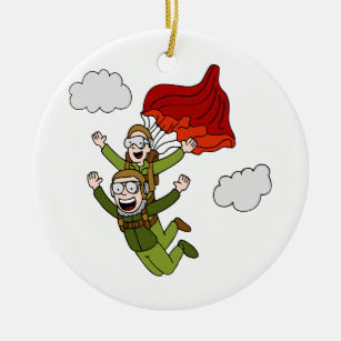 skydiver christmas ornament