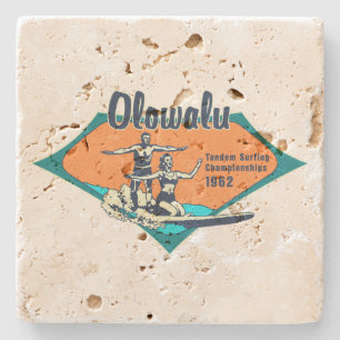 Tandem Surfing Hawaiian Tiki Bar Coasters