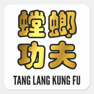 Tang Lang Praying Mantis Kung Fu Golden Script Square Sticker