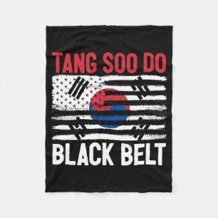 Tang Soo Do Black Belt Karate Fighter Korean Marti Fleece Blanket
