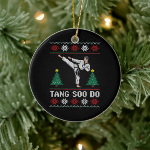 Tang Soo Do Christmas Ugly Sweater Martial Arts Ceramic Tree Decoration