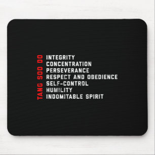 Tang Soo Do Martial Arts 7 Tenets Mouse Mat