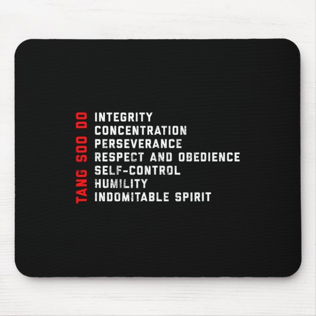 Tang Soo Do Martial Arts 7 Tenets  Mouse Mat (Front)