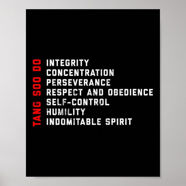 Tang Soo Do Martial Arts 7 Tenets  Poster (Front)