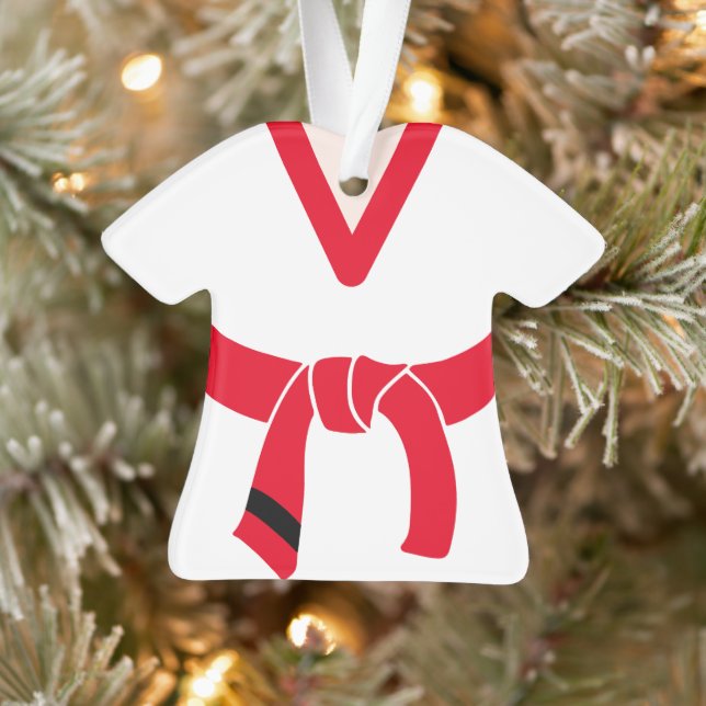 Tang Soo Do Red Martial Arts Belt Personalised Ornament (Tree)