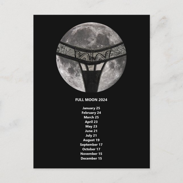 Tanga Full Moon US Dates Calendar Postcard (Front)