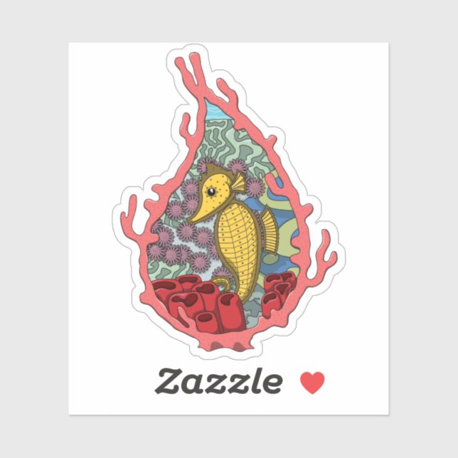 Tanga the Seahorse Contour Sticker (Sheet)