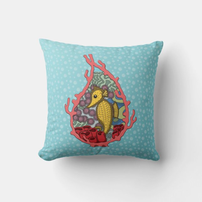 Tanga the Seahorse Pillow (Front)