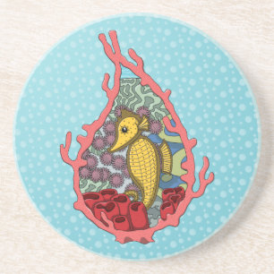 Tanga the Seahorse Sandstone Coaster