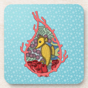 Tanga the Seahorse Square Coaster