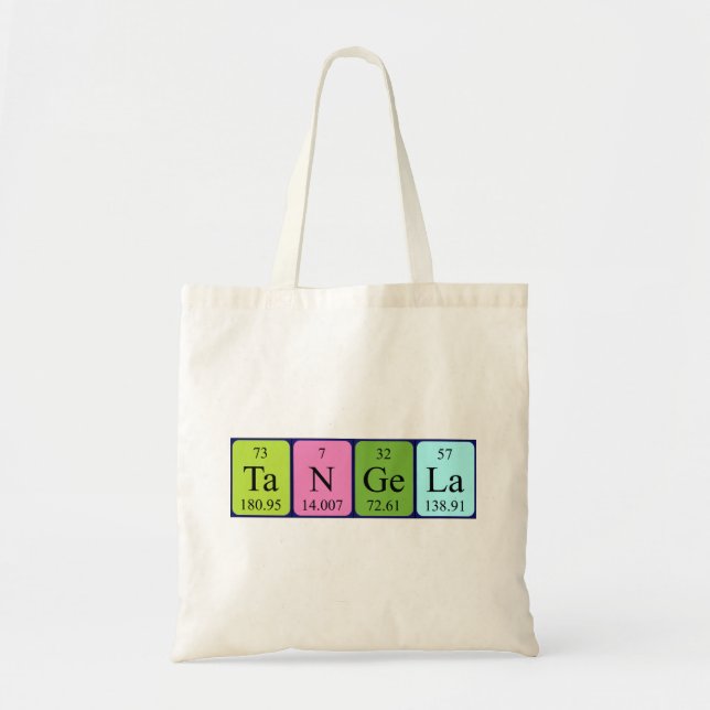 Tangela periodic table name tote bag (Front)
