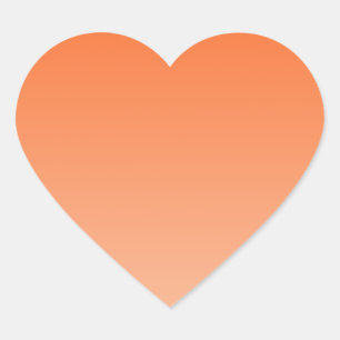 Tangelo to Apricot Horizontal Gradient Heart Sticker