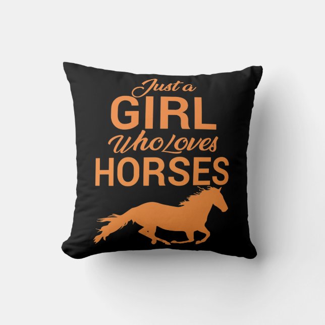 Tangerine A Girl Who Loves Horses  Cushion (Front)