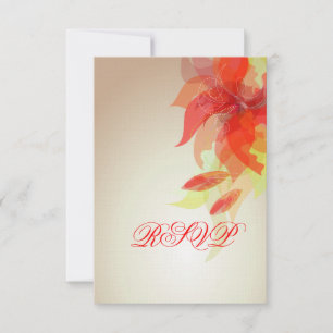 Tangerine Abstract Floral RSVP Card