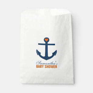 Tangerine and Blue Anchor Favour Bags