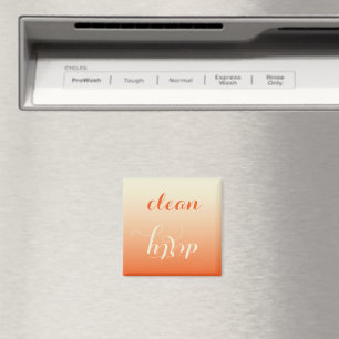 Tangerine and Cream Clean Dirty Dishwasher Magnet