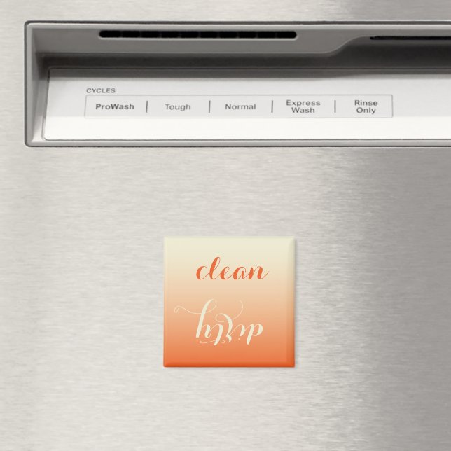 Tangerine and Cream Clean Dirty Dishwasher Magnet (In Situ (Dishwasher))
