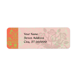 tangerine and lime green henna style damask