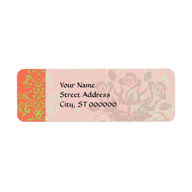 tangerine and lime green henna style damask (Front)