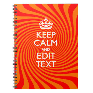 Tangerine and Red Swirl Decor for Your Keep Calm Notebook
