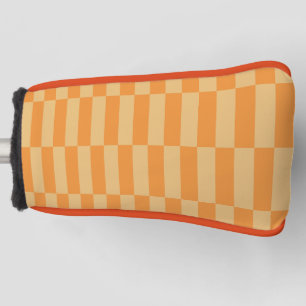 Tangerine and Wheatberry Striped Pattern Design Golf Head Cover