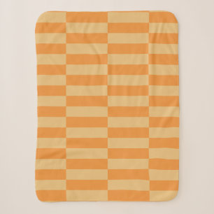 Tangerine and Wheatberry Striped Pattern Design Sherpa Blanket