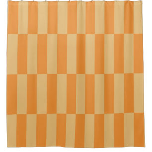 Tangerine and Wheatberry Striped Pattern Design Shower Curtain