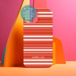 Tangerine and White Striped Pattern Custom Name Samsung Galaxy Case<br><div class="desc">Rugby Stripes - A preppy pattern with bold stripes and a name. If your art still needs to be adjusted,  click on the Customise This button. This will take you to a design area where you can move things around and even change fonts!</div>