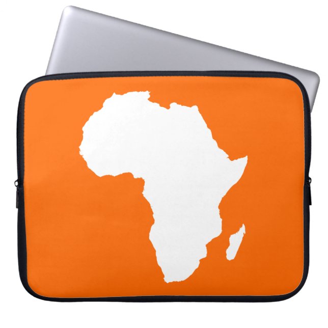 Tangerine Audacious Africa Laptop Sleeve (Front)