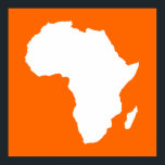 Tangerine Audacious Africa Poster<br><div class="desc">Africa map outline in white with contrasting colours in Emporio Moffa's "Safari" palette inspired by the daring adventurousness and wilderness of the continent.</div>