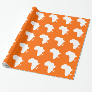 Tangerine Audacious Africa Wrapping Paper