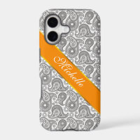 Tangerine Black Paisley