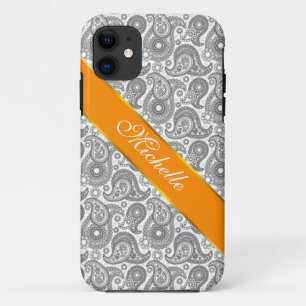 Tangerine Black Paisley iPhone 11 Case