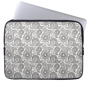 Tangerine Black Paisley Laptop Sleeve