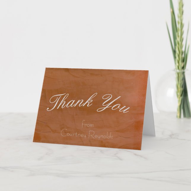 Tangerine Blank Thank You 2.0 Card (Front)