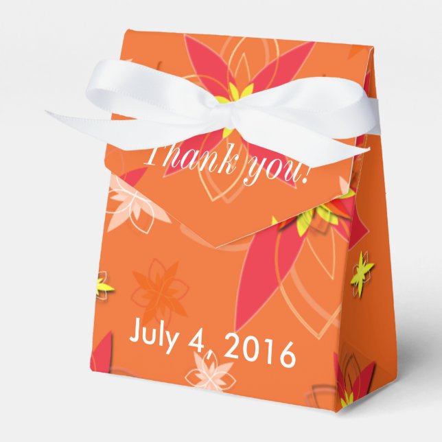 Tangerine Burst Wedding Favour Box (Front Side)
