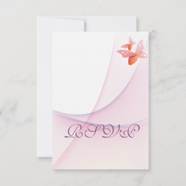 Tangerine Butterfly RSVP Card (Front)